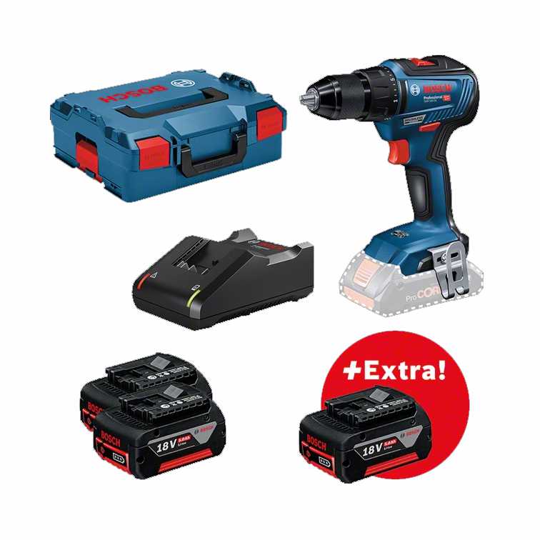 Aparafusadora berbequim sem fio GSR 18V-55 + 3 Baterias 18V 5.0Ah BOSCH