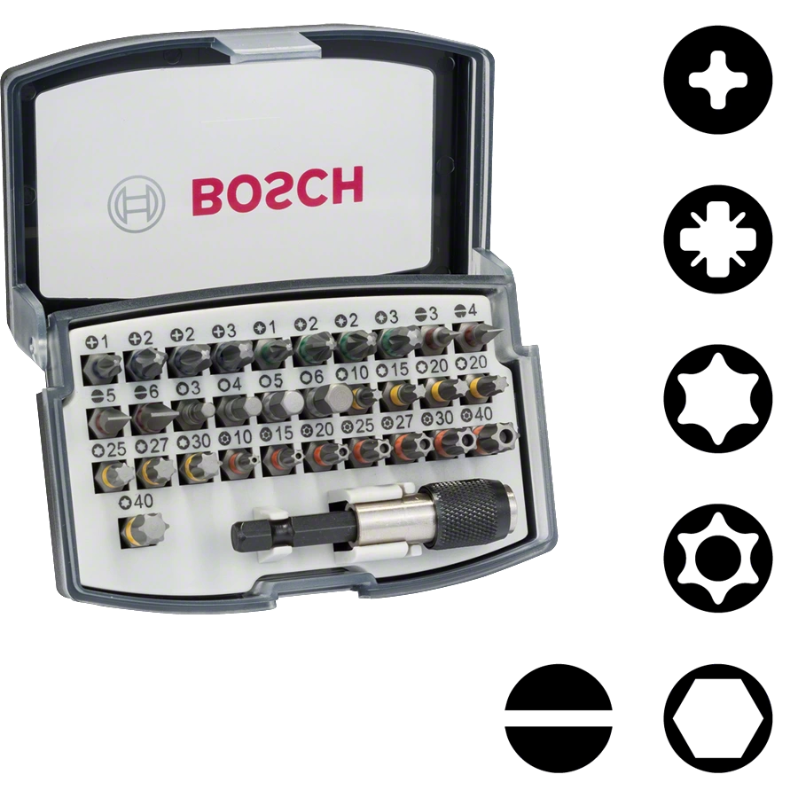 Conjunto de pontas de aparafusar Extra Hard BOSCH (32 pcs)