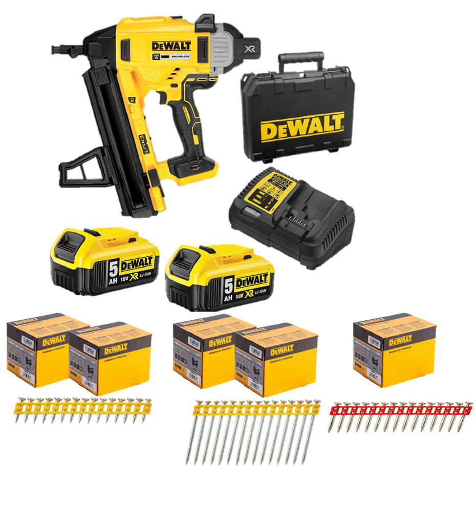 Kit de Maquina de pregar / Pregadora de Betão XR18V DCN890P2 + 5.025 Pregos DCN890 DEWALT