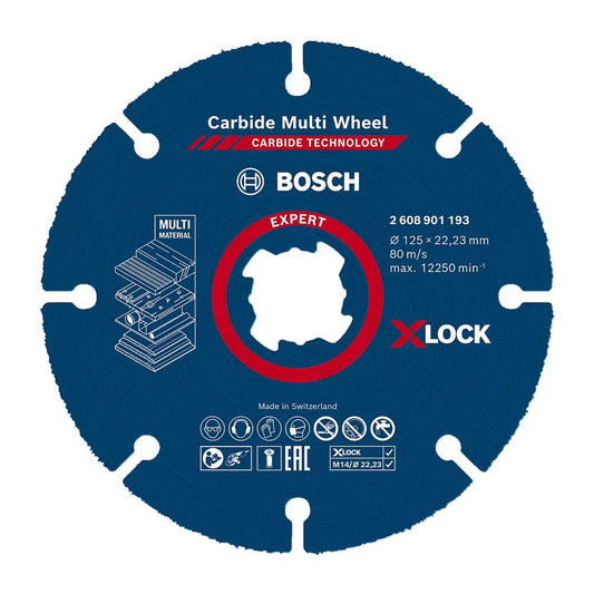 Disco corte X-LOCK 125mm para madeira/multimaterial EXPERT Carbide MultiWheel BOSCH