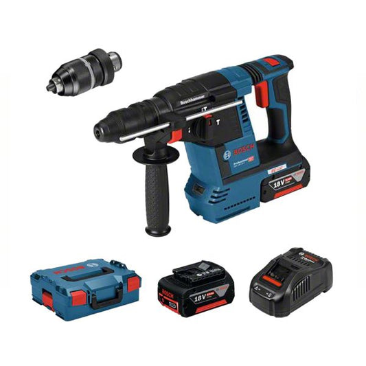Martelo perfurador com 2 baterias 5.0Ah GBH 18V-26 F BOSCH