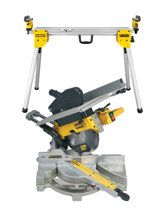 Serra de Esquadria com Mesa Superior Telescópica D27112 + Bancada DE7023 DEWALT