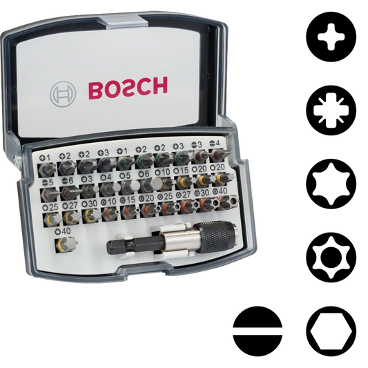 Conjunto de pontas de aparafusar Extra Hard BOSCH (32 pcs)