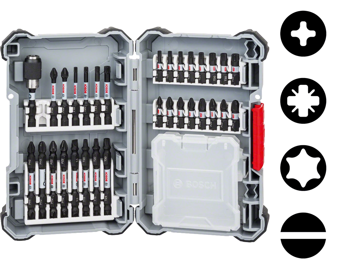 Conjunto de pontas de aparafusadora de Impacto BOSCH (31 pcs)