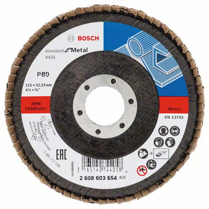 Disco de lixa em lamelas 115mm X431 Standard para Metal BOSCH (10 un.)
